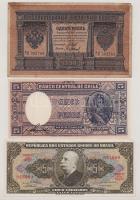Vegyes 7db-os orosz-chilei-brazil-francia bankjegy tétel T:F,VG Mixed banknote lot of 7pcs from Russia, Chile, Brasil, France C:F,VG