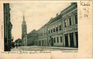 1904 Kőrös, Krizevac, Krizevci; Zakmardieva ulica / utca, templom. G. Neuberg kiadása / street view,...