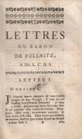 Lettres et mémoires du Baron de Pöllnitz, contenant Les Observationes qu'il a faites dans ses V...
