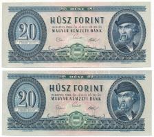 1969. 20Ft (2x) T:AU-XF hullámos papír Adamo F15