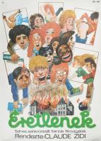 1981 Éretlenek, francia filmvígjáték plakát, papír, Ságvári Nyomda, hajtásnyommal, 56x40 cm