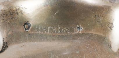 Ezüst (Ag) tálca. Jelzett, 1937-1966 közötti fémjel, 800 ezrelékes ezüst, d:18 cm, 97g