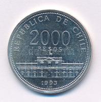 Chile 1993. 2000P Ag "A pénzverde 250. évfordulója" T:AU,XF Chile 1993. 2000 Pesos Ag "250th Anniversary of the Mint" C:AU,XF Krause KM#233