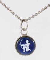 Ezüst (Ag) nyaklánc, nyilas medállal, jelzett, 3,7g