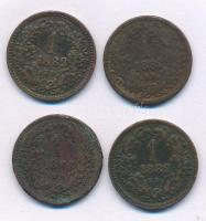 1882KB 1kr Cu "Középcímer" (3x) + 1886KB 1kr Cu "Középcímer" T:F patina Adamo M4.1