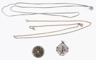 Ezüst (Ag) ékszer tétel, medál, nyaklánc, stb, 8,7g