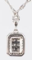 Fehérarany (Au) nyaklánc moissanite berakásos medállal, jelzett, 9k, bruttó 3,2g