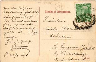 1909 Porec, Parenzo; Il Porto interno / kikötő / port. Dep. Federico Greatti (EK)