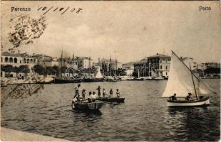 1908 Porec, Parenzo; Porto / kikötő / port (fa)