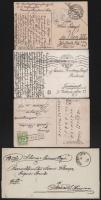 1870-1916 4 klf küldemény: ex offo levél, zsánerlap + 2 db tábori posta képeslap