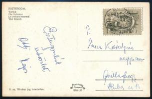 1951-1978 Képeslap Ötéves terv 40f bélyeggel "M. MOZGÓPOSTA / 32" kivésett bélyegzéssel + ...