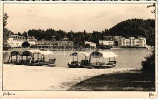 1938 Bled, Veldes; lake, boats. Kunc photo