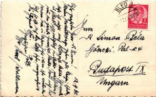 1938 Bled, Veldes; lake, boats. Kunc photo