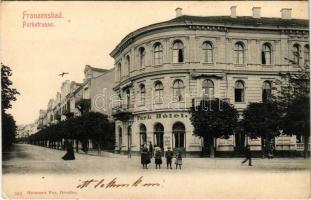 Frantiskovy Lázne, Franzensbad; Parkstrasse, Park Hotel. Hermann Poy / hotel, street (EK)
