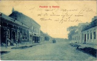 1909 Szalatnok, Szlatina, Podravska Slatina, Slatina; utca, Adolf Bröder üzlete. W.L. 170. / street ...