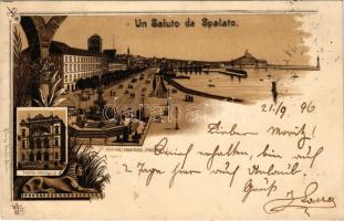 1896 Split, Spalato; Teatro Comunale, Fontana Francesco Giuseppe I / theatre, fountain. O.Z.M. Art N...