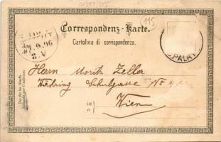 1896 Split, Spalato; Teatro Comunale, Fontana Francesco Giuseppe I / theatre, fountain. O.Z.M. Art N...