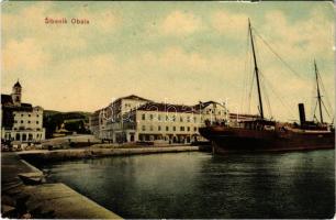 1907 Sibenik, Sebenico; Obala / quay, port, steamship. Antun Ciulic (EM)