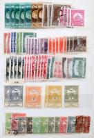 Magyar összeállítás az 1945 előtti évekből közepes berakóban, benne 35 komplett postatiszta sor, 350...