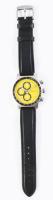 Benetton karóra, sárga számlappal, kronográfos, d: 36mm