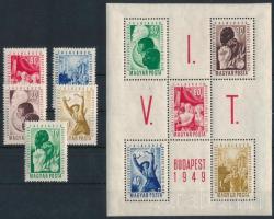 1949 VIT sor és blokk (10.800) / Mi 1048-1052 + 16