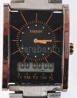 Tissot részben digitális karóra, fém szíjjal, karcokkal, 34x26mm