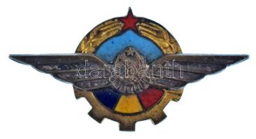 Románia 1953. "Romániai Repülő Szövetség" zománcozott bronz jelvény (41x22mm) T:AU
Romani...