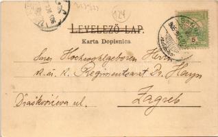 1905 Szamobor, Samobor; Rambergova ulica / utca, üzletek / street view, shops (EK)