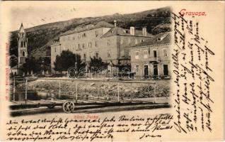 1901 Gruz, Gravosa; Hotel Petka / szálloda, templom. Ivan Kulisic kiadása / hotel, church (fl)