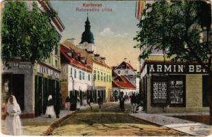 Károlyváros, Karlovac; Rakovacka ulica / utca, Ivan Lach üzlete, étterem / street view, shops, resta...