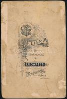 cca 1900 Lovas katona portréja, keményhátú fotó Eller budapesti műterméből, foltos, 16,5×10,5 cm