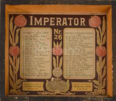 cca 1900 Imperator Nr 26. kisméretű zenegép, hozzá 8 darab lemezzel, 20x18 cm