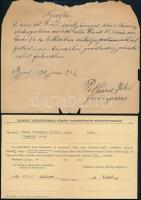 1932, 1938 Vitéz Kováts Kálmán (1888-1948?) vezérőrnagy 2 db dokumentuma, egyiken aláírásával