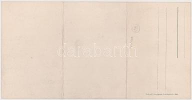 Mali Losinj, Lussinpiccolo; 3-részes kihajtható panorámalap / 3-tiled folding panoramacard. B. lerge...