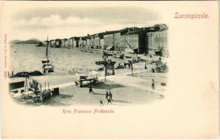 Mali Losinj, Lussinpiccolo; Riva Francesco Ferdinando / rakpart, piac / quay, market. Stengel &a...