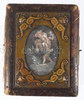 cca 1860-1870 közötti rézveretes üvegezett fotóalbum, 25 db fotóval, Ferenc József és családja (sérü...