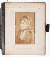 cca 1860-1870 közötti rézveretes üvegezett fotóalbum, 25 db fotóval, Ferenc József és családja (sérü...