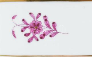 Herendi Apponyi mintás porcelán bonbonniere. Kézzel festett, jelzett, hibátlan 14x10 cm