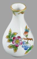 Herendi Viktória mintás porcelán váza. Kézzel festett, jelzett, hibátlan 6,5 cm