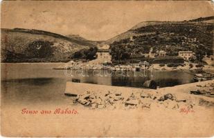 1905 Rabac, Rabatz, Portalbona; Hafen / kikötő / port (szakadás / tear)