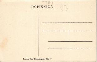 Zagreb, Zágráb; Gospodska ulica / street view, church (EB)