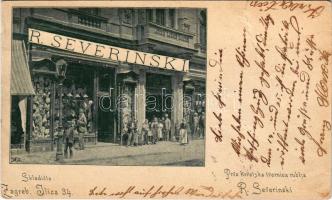 1899 Zagreb, Zágráb; Prva Hrvatska tvornica rublja R. Severinski. Ilica 34. / R. Severinski-féle Els...