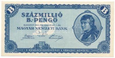 1946. 100.000.000BP T:UNC,AU Hungary 1946. 100.000.000 B.-Pengő (Billion Pengő) C:UNC,AU Adamo P39