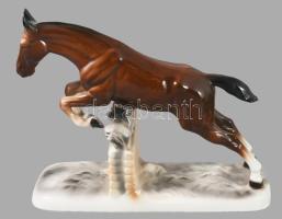 Díjugrató ló mázas kerámia, jelzett, hibátlan 30x23 cm