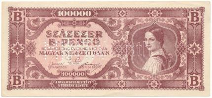 1946. 100.000BP hamis(?) "MINTA" perforációval T:AU Adamo P36