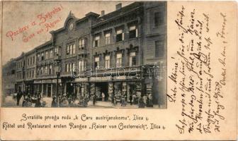 1898 Zagreb, Zágráb; Svratiste prvoga reda "k Caru austrijanskomu" Ilica 4. / Hotel und Re...
