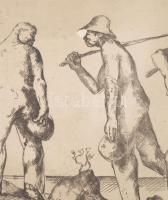 Barta jelzéssel (Barta Ernő vagy Bartha László?): Marseilli alakok, 1929. Rézkarc, papír, sérült (sz...