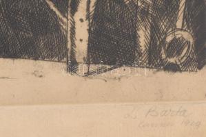 Barta jelzéssel (Barta Ernő vagy Bartha László?): Kikötői munkások Cannesban, 1929. Rézkarc, papír, ...