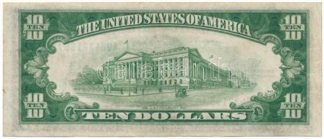 Amerikai Egyesült Államok 1935-1945 (1934A) 10$ "Silver Certificate" sárga pecsét, Észak-A...