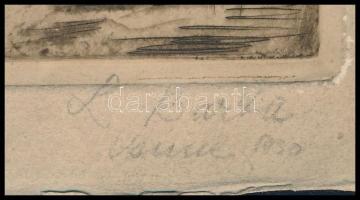 Barta jelzéssel (Barta Ernő vagy Bartha László?): Velencei gondola, 1930. Rézkarc, papír, 21,5x28 cm